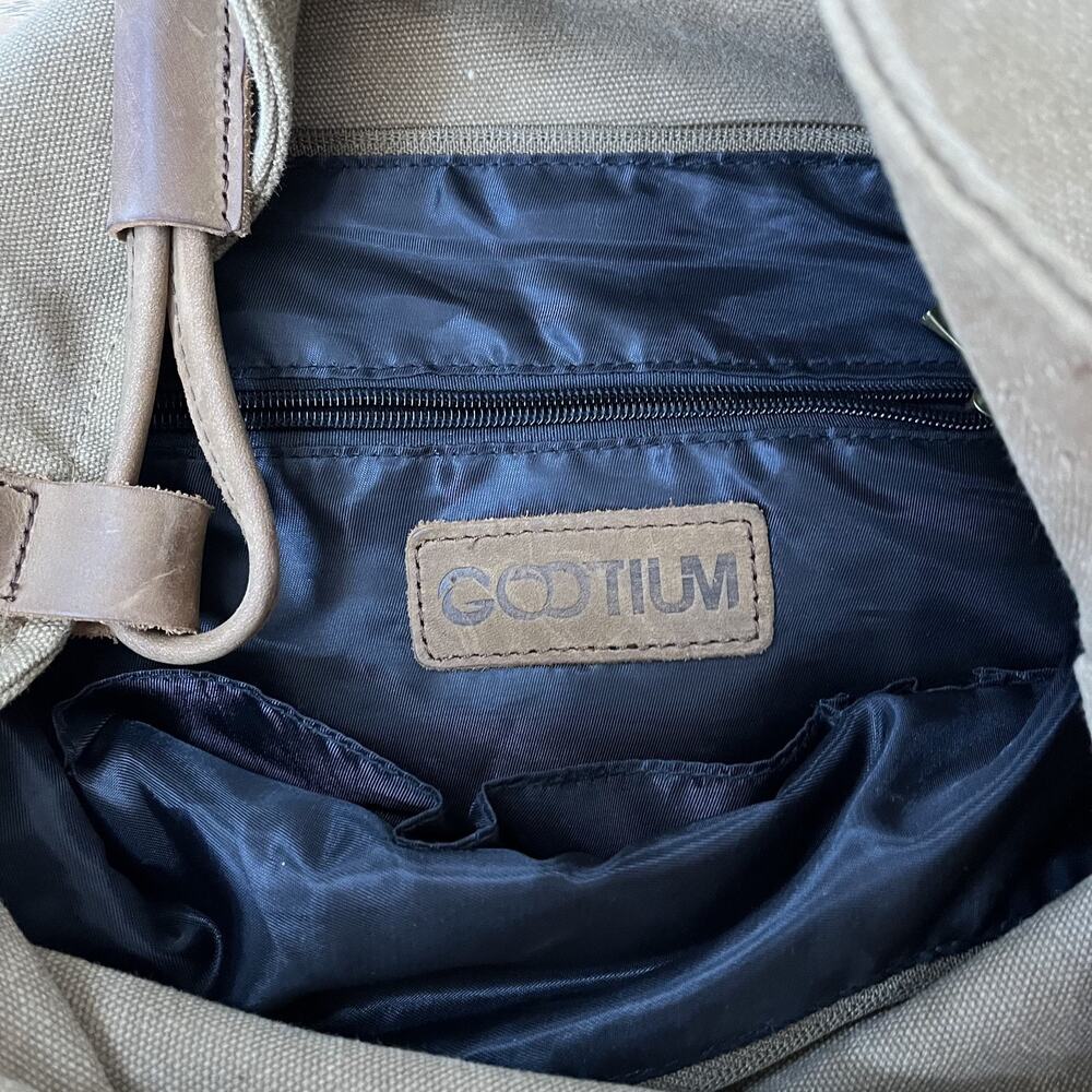 Gootium Canvas Unisex Crossbody Shoulder Bag Asymmetrical Fold-Over Flap - Picture 5 of 12